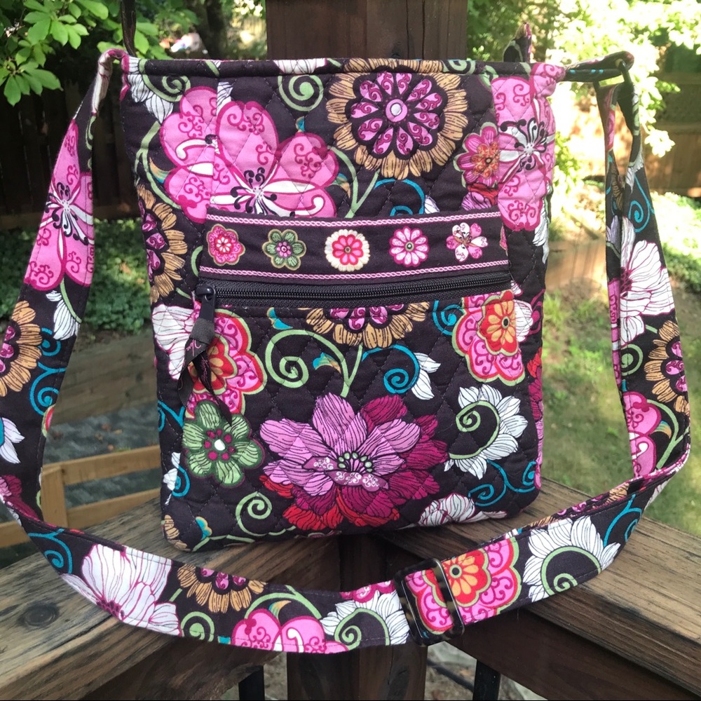 Vera Bradley Mod Floral PINK Crossbosy Hipster EUC